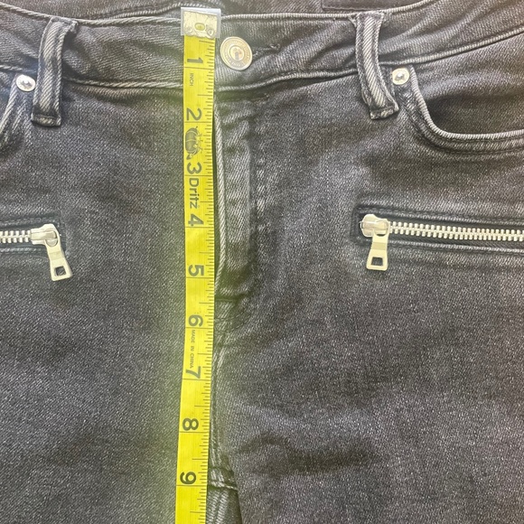 ALL SAINTS Black Biker Cropped Denim Jeans - W 30" - Picture 7 of 8